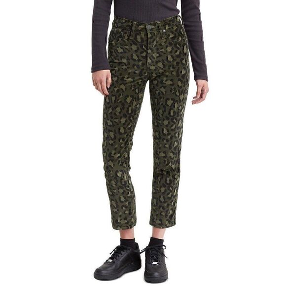 Levi's Jeans Green Camo 4‎ Waist 27 Stretchy High-Rise Velvet - Picture 1 of 9